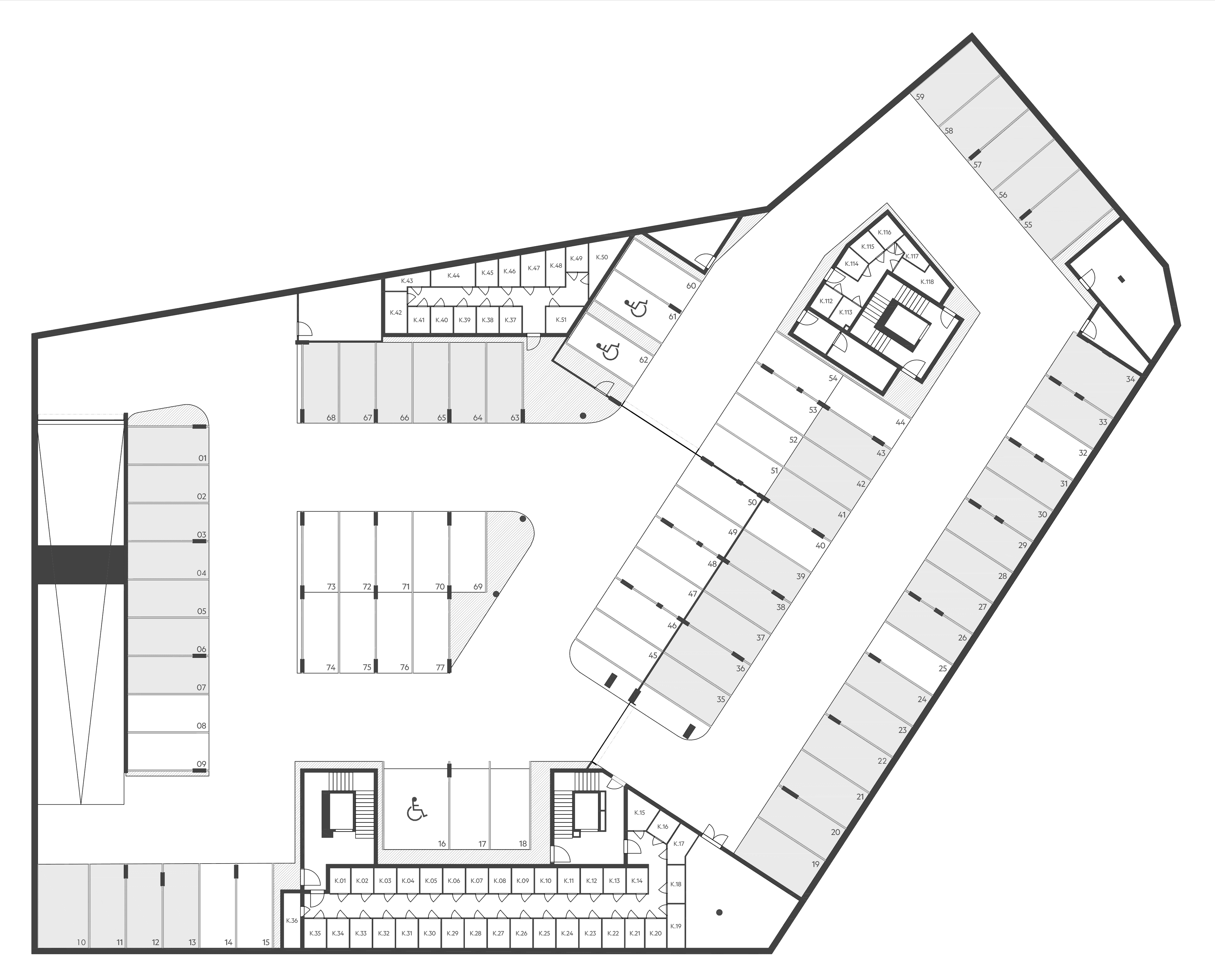 Pôdorys parkovacích státí -1