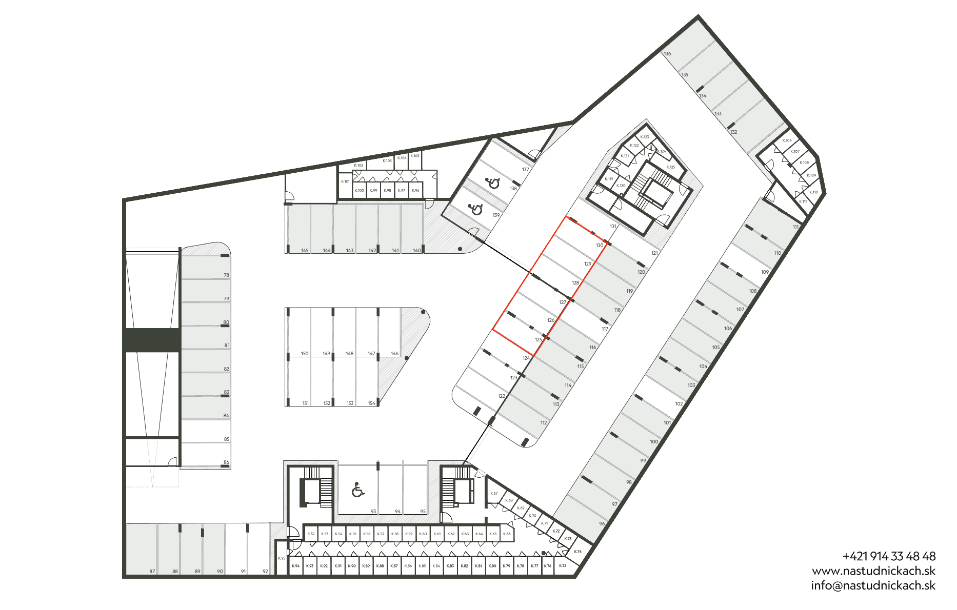 Pôdorys parkovacích státí